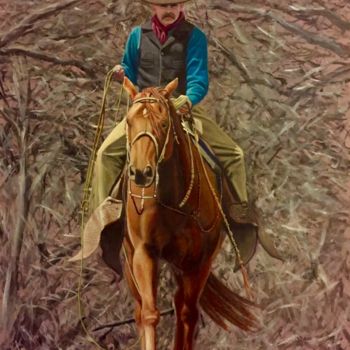 Painting titled ""Out of the bush"" by Brock Holbrook, Original Artwork, Oil