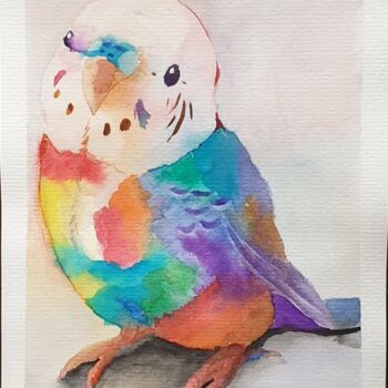 Painting titled "Parrot" by Artyukh, Original Artwork, Watercolor