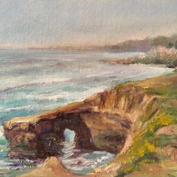 Painting titled "Sunset Cliffs" by B.Rossitto, Original Artwork, Oil