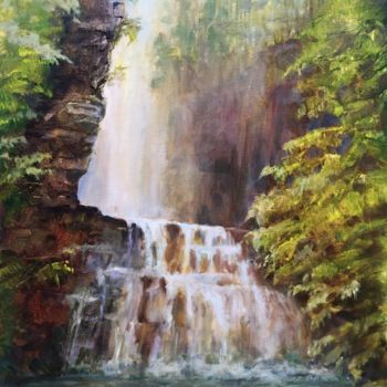 Pintura intitulada "Tall Falls,  Adiron…" por B.Rossitto, Obras de arte originais, Óleo