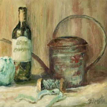 Painting titled "Still Life in Blue…" by B.Rossitto, Original Artwork, Oil