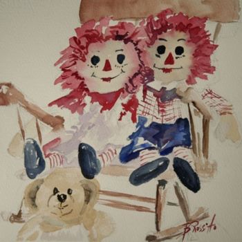Painting titled "Ready to Play" by B.Rossitto, Original Artwork, Oil