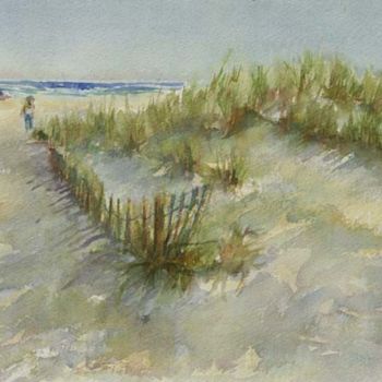 Painting titled "Dune Walk" by B.Rossitto, Original Artwork, Watercolor