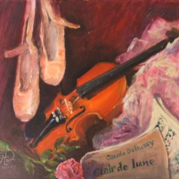 Painting titled "Claire de Lune" by B.Rossitto, Original Artwork, Oil