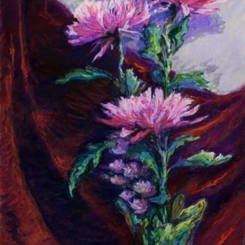 Painting titled "Spider Mums" by B.Rossitto, Original Artwork, Oil