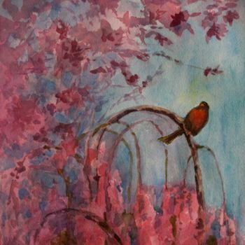 Peinture intitulée "Harbinger of Spring" par B.Rossitto, Œuvre d'art originale, Aquarelle
