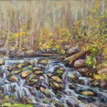 Pintura intitulada "Babbling Brook" por B.Rossitto, Obras de arte originais, Óleo