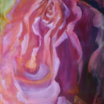Painting titled "Rose Closeup" by B.Rossitto, Original Artwork, Oil