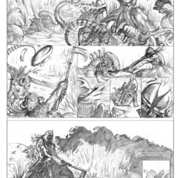 Desenho intitulada "Death Dealer pg3" por Tony Guaraldi-Brown, Obras de arte originais