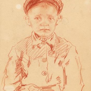 Desenho intitulada "Boy in cap." por Irina Broydo, Obras de arte originais