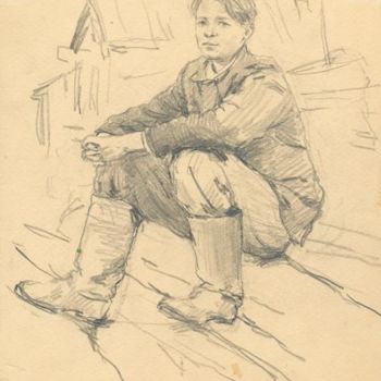 Drawing titled "Country boy" by Irina Broydo, Original Artwork