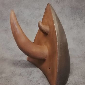 Sculpture titled "Rino" by Olivier Bru, Original Artwork, Ceramics