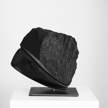 Sculpture titled ""BLACK STONE"" by Bruce Clicq, Original Artwork