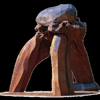 Rzeźba zatytułowany „OFFERING” autorstwa Bruce Johnson, Oryginalna praca, Drewno