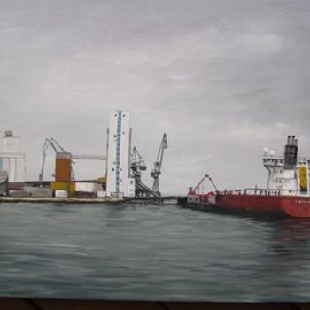 Pintura intitulada "Lorient - le port i…" por Pierre Bruet, Obras de arte originais