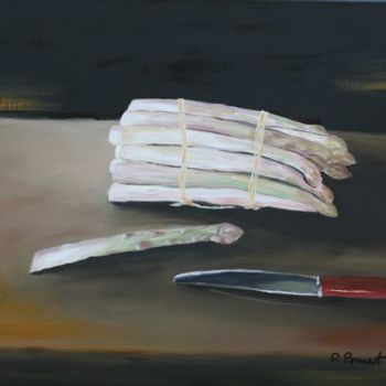 Pittura intitolato "asperges au couteau" da Pierre Bruet, Opera d'arte originale