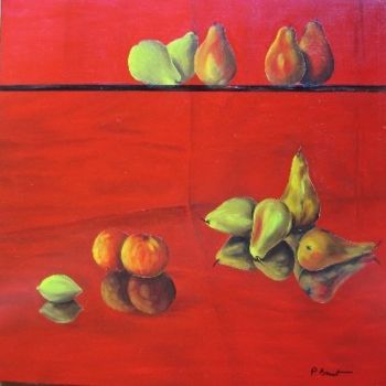 Peinture intitulée "voile rouge" par Pierre Bruet, Œuvre d'art originale