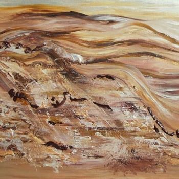 Painting titled "DESERT" by Jacqueline Dobrugi, Original Artwork, Oil