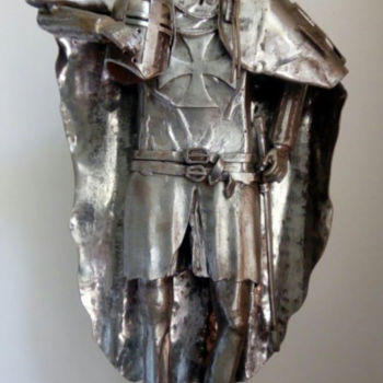 Скульптура под названием "Templier" - Mathieu Brulant (MetalDeco), Подлинное произведение искусства, Нержавеющая сталь