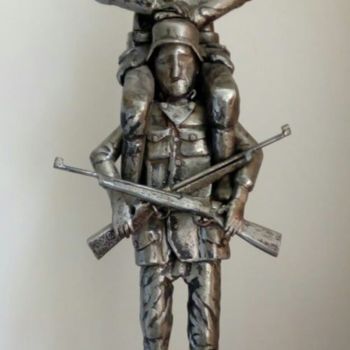 Скульптура под названием "La Grande Vadrouille" - Mathieu Brulant (MetalDeco), Подлинное произведение искусства, Нержавеющая…