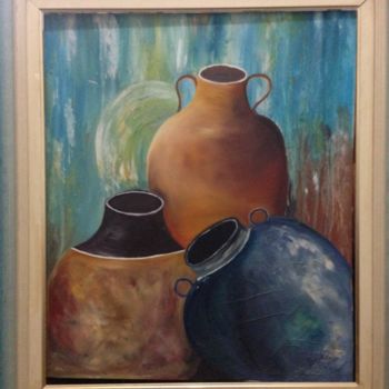 Pintura intitulada "vasos" por Bruna Januario, Obras de arte originais, Óleo