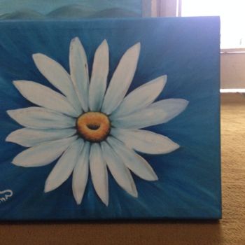 Painting titled "blue flower.jpg" by Bruna Januario, Original Artwork
