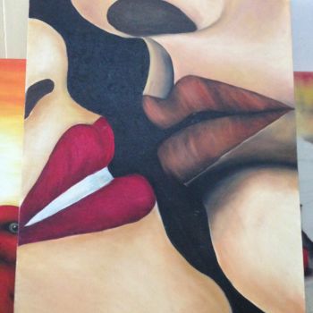 Pintura intitulada "O beijo" por Bruna Januario, Obras de arte originais
