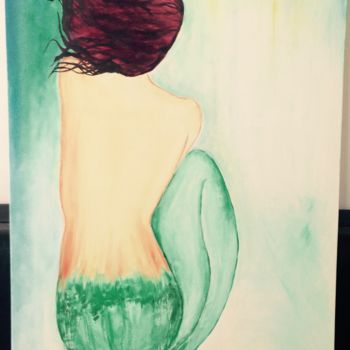 Painting titled "Mermaid" by Bruna Januario, Original Artwork, Oil