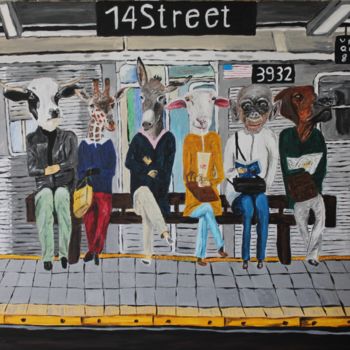 Painting titled "14 STREET" by Bruno Barbier, Original Artwork, Acrylic
