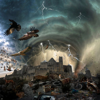 Digitale Kunst mit dem Titel "L'apocalypse / Cité…" von Bruno Béghin, Original-Kunstwerk, Digitale Fotografie Auf Aluminium…