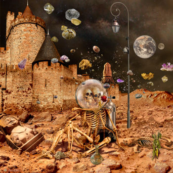 Digitale Kunst mit dem Titel "Les aimants de Mars" von Bruno Béghin, Original-Kunstwerk, Fotomontage