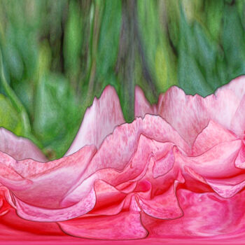 Digitale Kunst getiteld "Pétales de rose" door Bruno Bisanti, Origineel Kunstwerk, AI gegenereerde afbeelding