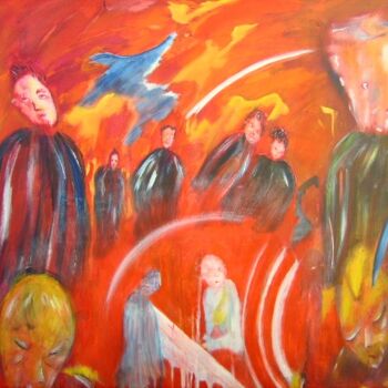 Painting titled "Les fantômes d'êtres" by Bruno Briatte, Original Artwork, Oil