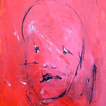 Painting titled "My pink face" by Bruno Briatte, Original Artwork, Oil