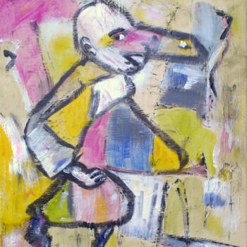 Painting titled "homme-a-la-banane-3…" by Bruno Briatte, Original Artwork, Acrylic