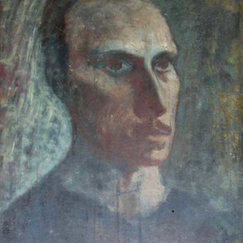 Painting titled "Autoritratto di gio…" by Bruno Carcereri, Original Artwork, Oil