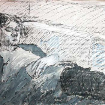 Peinture intitulée "Donna-micio-siesta" par Bruno Carcereri, Œuvre d'art originale, Autre