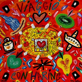 Printmaking titled "Viaggio Con Haring…" by Bruno Donzelli, Original Artwork, Screenprinting