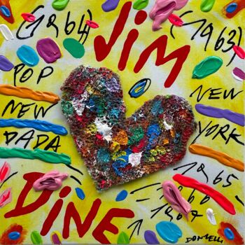 Painting titled "Jim Dine" by Bruno Donzelli, Original Artwork, Oil Mounted on Cardboard