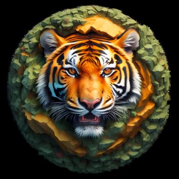 Arts numériques intitulée "Tiger 01" par Bruno Dujardin, Œuvre d'art originale, Image générée par l'IA