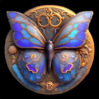 Digitale Kunst mit dem Titel "Butterfly 01" von Bruno Dujardin, Original-Kunstwerk, KI-generiertes Bild