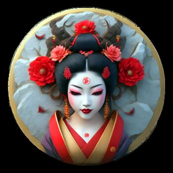 Digital Arts titled "Geisha 01" by Bruno Dujardin, Original Artwork, AI generated image