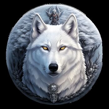 Arts numériques intitulée "White Wolf Pixie t…" par Bruno Dujardin, Œuvre d'art originale, Image générée par l'IA