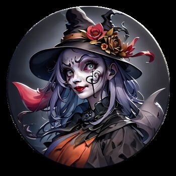 Artes digitais intitulada "Halloween Witch 03" por Bruno Dujardin, Obras de arte originais, Imagem gerada por IA
