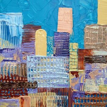 Painting titled "city 3" by Bruno Dumont, Original Artwork, Oil