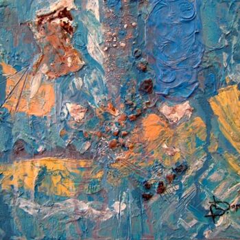 Painting titled "blue abstraction 1" by Bruno Dumont, Original Artwork, Oil