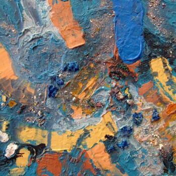 Painting titled "blue abstraction 2" by Bruno Dumont, Original Artwork, Oil