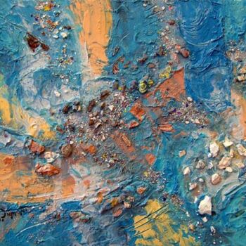 Painting titled "blue abstraction 6" by Bruno Dumont, Original Artwork, Oil