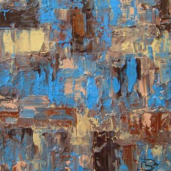 Peinture intitulée "mur bleu 2" par Bruno Dumont, Œuvre d'art originale, Huile