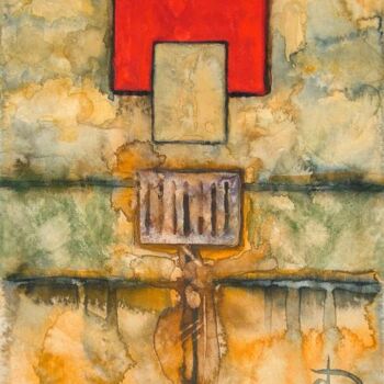 Картина под названием "composition 6" - Bruno Dumont, Подлинное произведение искусства, Масло
